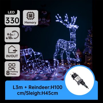 Aigostar - LED Spoljašnja dekoracija LED/3,6W/31/230V 6500K 90/45cm IP44 irvas sa saonicama