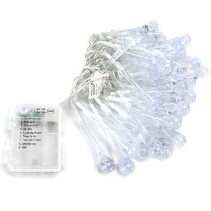 Aigostar - LED dekorativna girlanda za spoljašnju upotrebu 50xLED/8 funkcija/3xAA 5,3m IP44 hladno belo svetlo