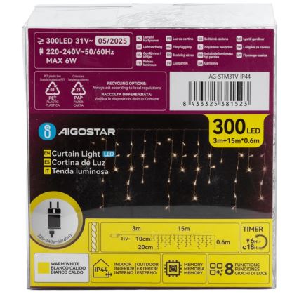 Aigostar - LED spoljašnja dekorativna svetlosna girlanda 75xLED/6W/230V 15x0,6m IP44 topla bela