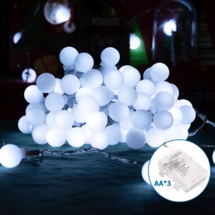 Aigostar - LED spoljašnja girlanda 25xLED/3xAA/8 funkcija 2,8 m IP44 hladna bela