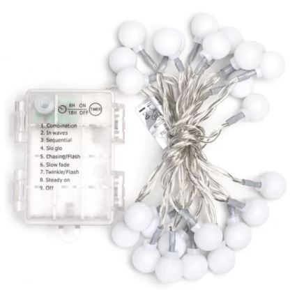 Aigostar - LED spoljašnja girlanda 25xLED/3xAA/8 funkcija 2,8 m IP44 hladna bela