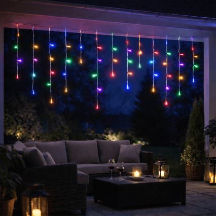 Aigostar - LED spoljašnji božićni lanac 300xLED/8 režima 3xAA 18x0,6 m IP44 višebojno