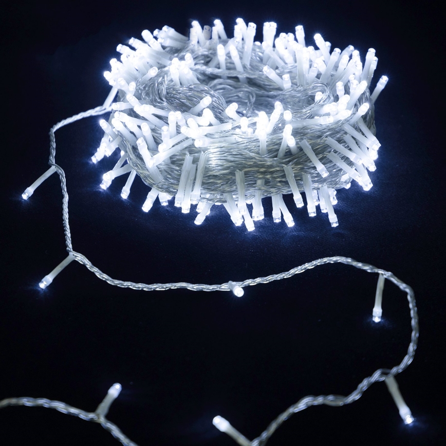 Aigostar - LED spoljni božićni lanac 200xLED/8 funkcija 4xAA 20m IP44 hladno belo