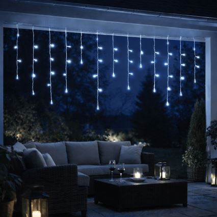 Aigostar - LED spoljašnje božićne lampice 300xLED/8 funkcija 3xAA 18x0,6 m IP44 hladno bela