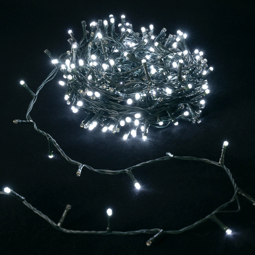 Aigostar - LED spoljašnja božićna girlanda 400xLED/8 funkcija 4xAA 20,3 m IP44 hladna bela
