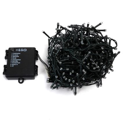 Aigostar - LED spoljašnja božićna girlanda 400xLED/8 funkcija 4xAA 20,3 m IP44 hladna bela