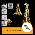 Aigostar - LED spoljašnje božićno drvo 150xLED 1,8m IP44 bela/zlatna topla bela