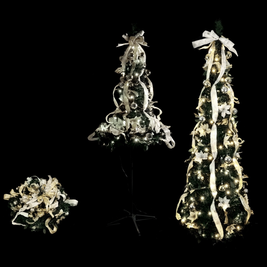 Aigostar - LED spoljno božićno drvo 80xLED 1,2m IP44 bela/zlatna, hladna bela