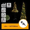 Aigostar - LED spoljašnji božićni bor 150xLED 1,8 m IP44, zeleno, toplo belo svetlo