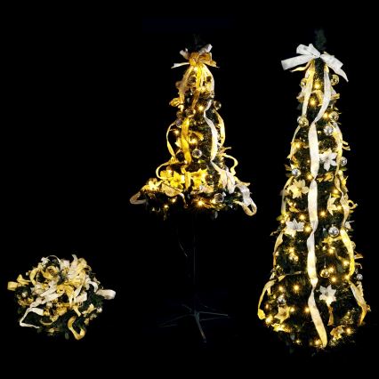 Aigostar - LED spoljašnja božićna jelka 80xLED 1,2m IP44 bela/zlatna topla bela