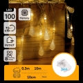 Aigostar - LED spoljašnji božićni lanac 100xLED/8 funkcija 3xAA 10 m IP44 topla bela kapljice