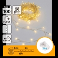 Aigostar - LED Spoljašnji božićni lanac 100xLED/8 funkcija 3xAA 3,3m IP44 topla bela
