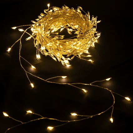 Aigostar - LED Spoljašnji božićni lanac 100xLED/8 funkcija 3xAA 3,3m IP44 topla bela