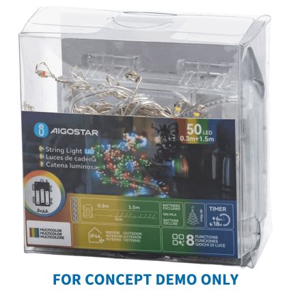 Aigostar - LED Spoljašnji božićni lanac 100xLED/8 funkcija 3xAA 3,3m IP44 topla bela