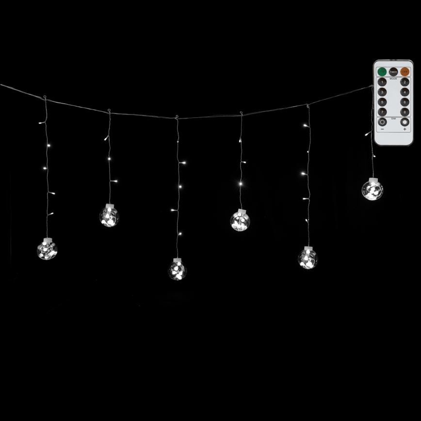 Aigostar - LED spoljna božićna girlanda 120xLED/8 funkcija 3x0,6m IP44 hladna bela + daljinski upravljač