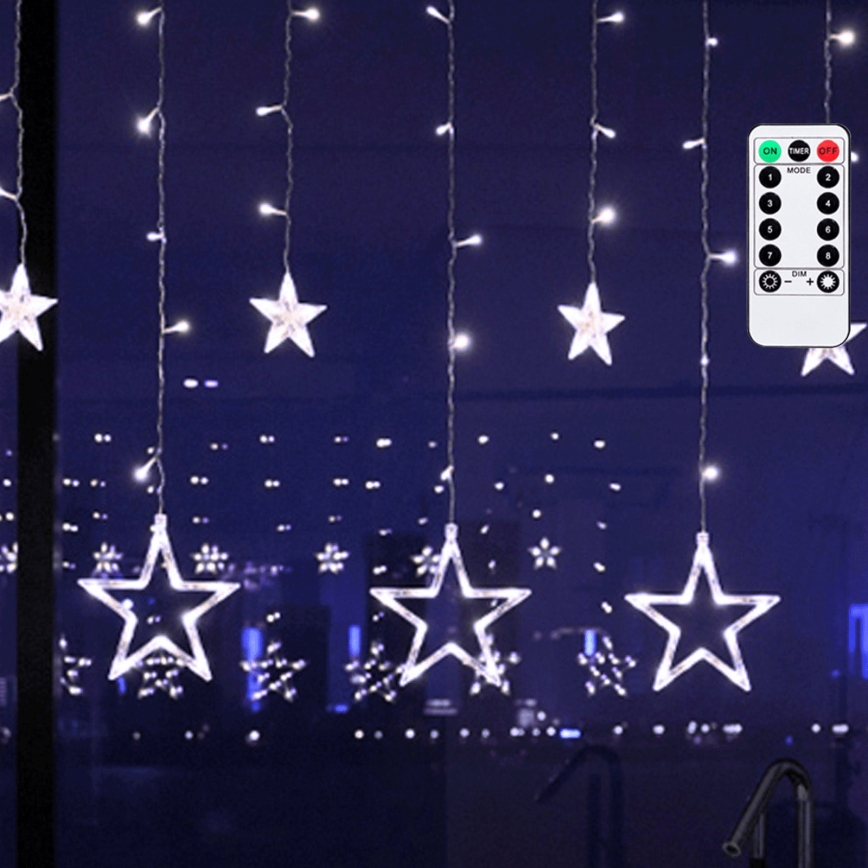 Aigostar - LED spoljašnji božićni lanac 120xLED/8 funkcija 3x0,6 m IP44 hladno bela + daljinski upravljač