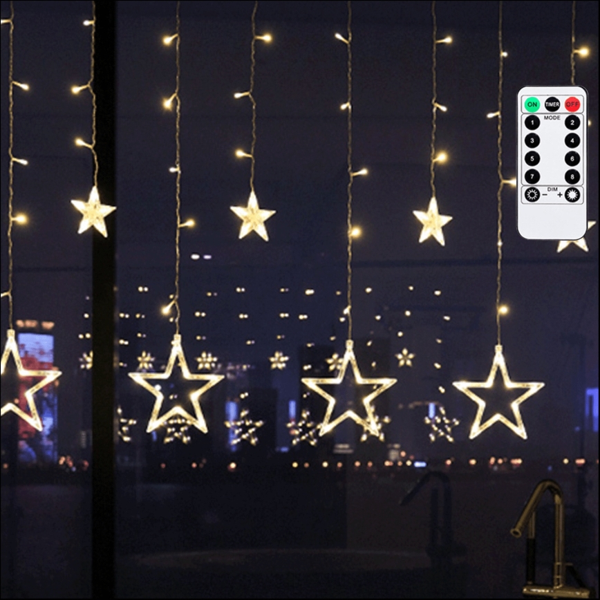 Aigostar - LED spoljašnja božićna girlanda 120xLED/8 funkcija 3x0,6 m IP44 topla bela + daljinski upravljač