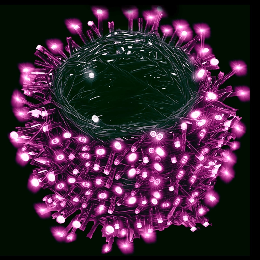 Aigostar - LED spoljašnji božićni lanac 200xLED/8 funkcija 3xAA 10,3m IP44 roze