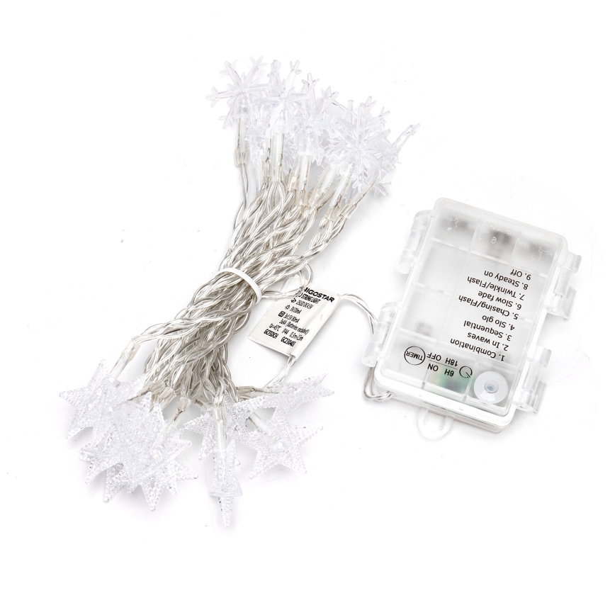 Aigostar - LED spoljni niz 25xLED/8 funkcija 3xAA 2,5 m IP44 hladna bela