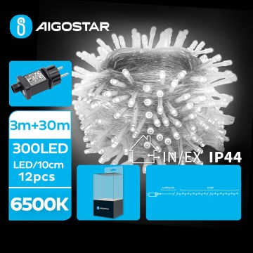 Aigostar - LED spoljašnji božićni lanac 300xLED/8 funkcija 33m IP44 hladno belo