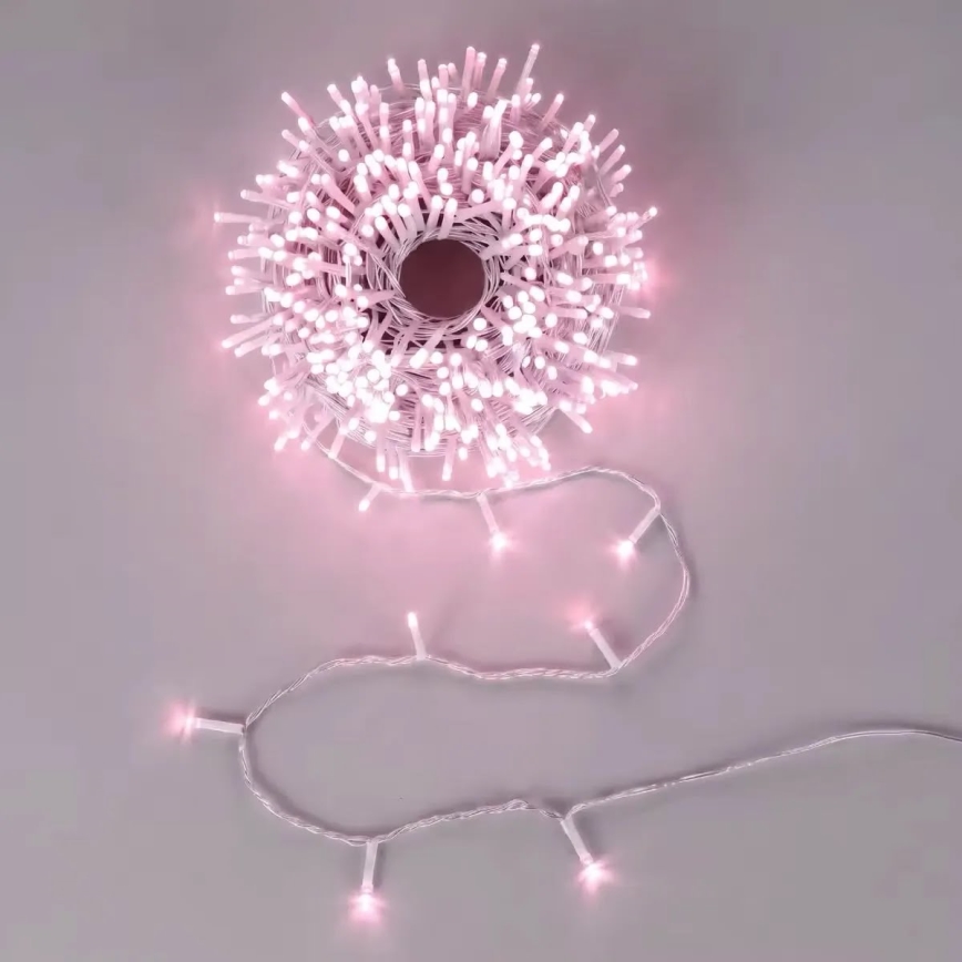 Aigostar - LED spoljašnji božićni lanac 500xLED/8 funkcija 53m IP44 ružičasta