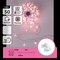 Aigostar - LED Spoljašnji božićni lanac 50xLED/8 funkcija 3xAA 5,3m IP44 ružičasta/topla bela