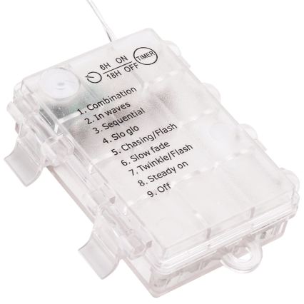 Aigostar - LED spoljašnji božićni lanac 50xLED/8 funkcija 3xAA 5,3m IP44 topla bela