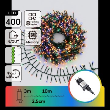 Aigostar - LED spoljašnji božićni lanac lampica 400xLED/8 funkcija 13m IP44 višebojan