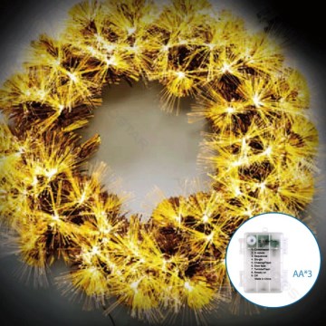 Aigostar - LED spoljašnji božićni venac 3D 72xLED/3xAA Ø 50 cm IP44 topla bela