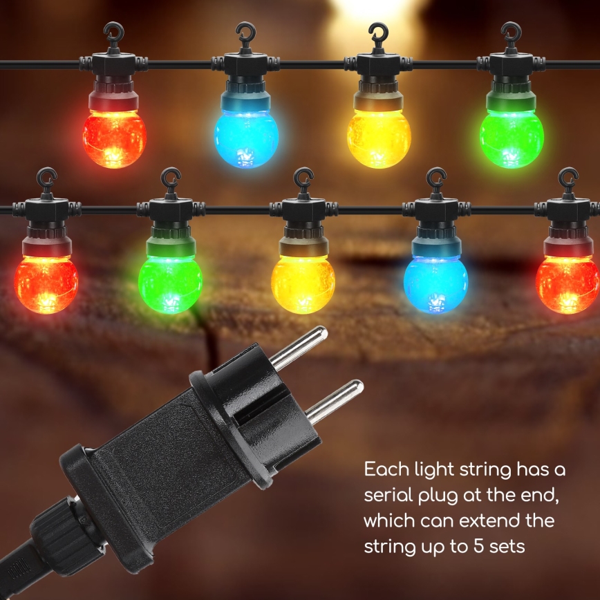 Aigostar - LED spoljašnji dekorativni lanac 10xLED/8m IP44 topla bela