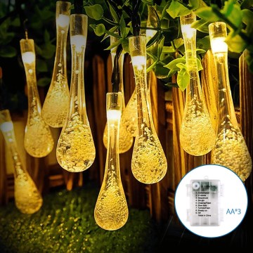 Aigostar - LED spoljašnji dekorativni lanac 50xLED/8 funkcija 3xAA 5,3m IP44 topla bela