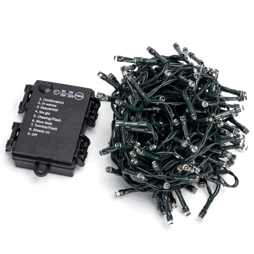 Aigostar - LED spoljašnji lanac 200xLED/8 funkcija 3xAA 10,3m IP44 višebojno