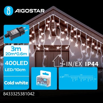 Aigostar - LED spoljašnji lanac 400xLED/8 funkcija 23x0,6m IP44 hladna bela