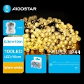Aigostar - LED spoljašnji niz 100xLED/3xAA/8 funkcija 10,3 m IP44 topla bela