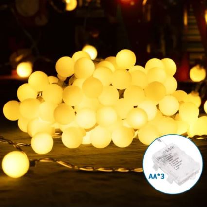 Aigostar - Spoljašnja LED girlanda 100xLED/3xAA/8 funkcija 10,3 m IP44 topla bela