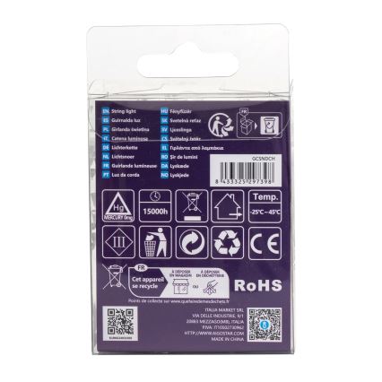 Aigostar - LED spoljašnji niz 50xLED/8 funkcija 3xAA 5,3m IP44 topla bela