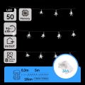 Aigostar - LED spoljašnji niz 50xLED/8 funkcija 3xAA 5 m IP44 hladno-bela