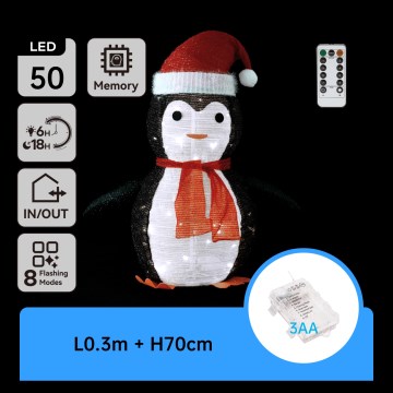 Aigostar - LED spoljna božićna dekoracija 50xLED/3xAA IP44 tučnjak