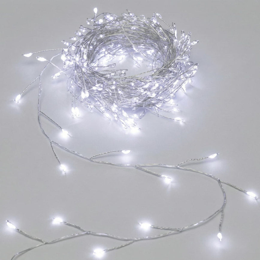 Aigostar - LED spoljašnja božićna girlanda 100xLED/8 funkcija 3xAA 3,3m IP44 hladna bela