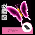 Aigostar - LED spoljna dekoracija 372xLED 60 cm IP44 leptir/ružičasta