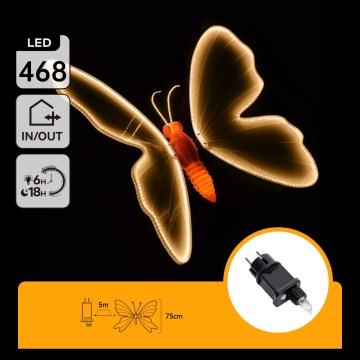 Aigostar - LED spoljna dekoracija 504xLED IP44 topla bela leptir