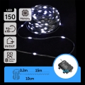 Aigostar - LED spoljni božićni lanac 150xLED/8 funkcija/3xAA 15,3m IP44 hladno bela