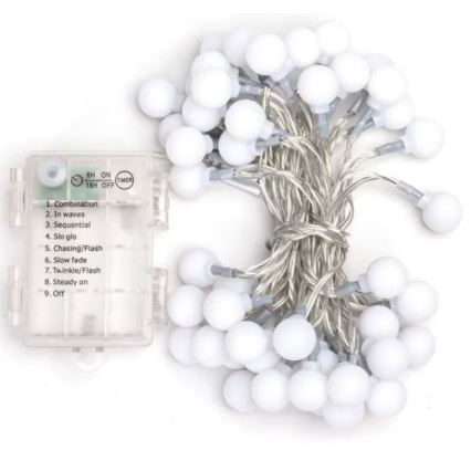 Aigostar - LED spoljni božićni lanac 50xLED/3xAA/8 funkcija 5,3 m IP44 topla bela