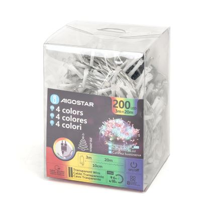 Aigostar - LED spoljni božićni niz 200xLED/8 funkcija 23m IP44 višebojno
