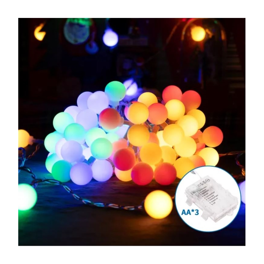 Aigostar - LED spoljni božićni niz 25xLED/3xAA/8 funkcija 2,8 m IP44 višebojno