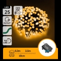 Aigostar - LED spoljni božićni niz 25xLED/8 režima 3xAA 2,8m IP44 topla bela