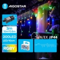 Aigostar - LED spoljni božićni svetlosni niz 200xLED/8 funkcija 13x0,6m IP44 višebojno