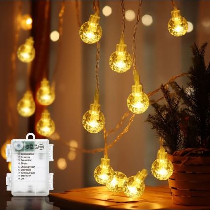 Aigostar - LED spoljašnji niz 100xLED/3xAA/8 funkcija 10,3 m IP44 topla bela