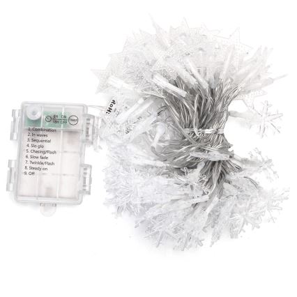 Aigostar - LED spoljni niz 100xLED/8 funkcija 3xAA 10 m IP44 hladno bela