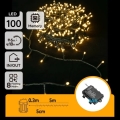Aigostar - LED spoljni niz 100xLED/8 funkcija, napajanje 3xAA, 5,3 m, IP44, topla bela